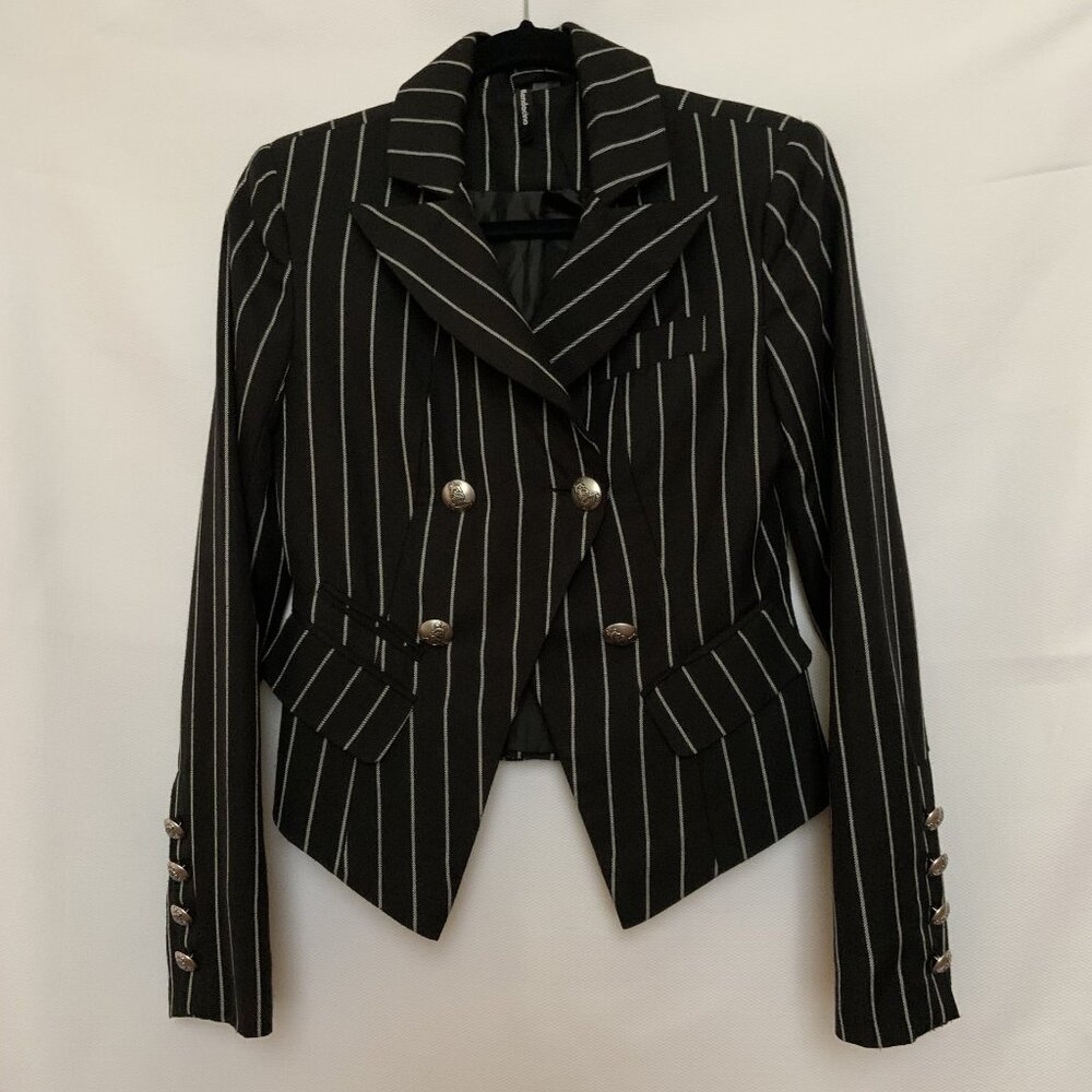 Mendocino black and white pinstripe blazer